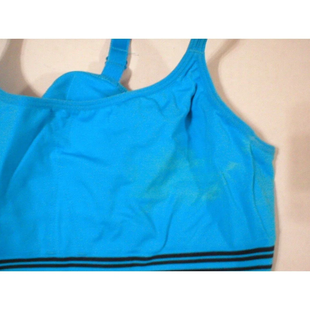 Womens Athleta Yoga Pilates Top Bra Adjust New Seamless Anti stink L Blue Black
